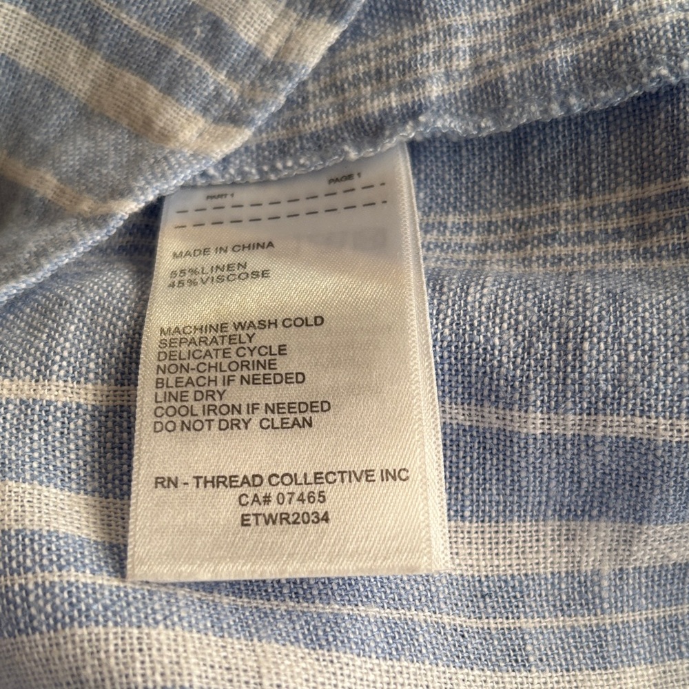 Ellen Tracy Blue and White Striped Blouse - Picture 8 of 8